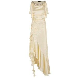 Amen Ochre Satin Asymmetric Dress - NWT